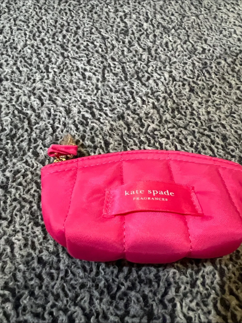 kate spade Hot Pink Nylon Cosmetic Pouches with Gold Hardware - Set of 2